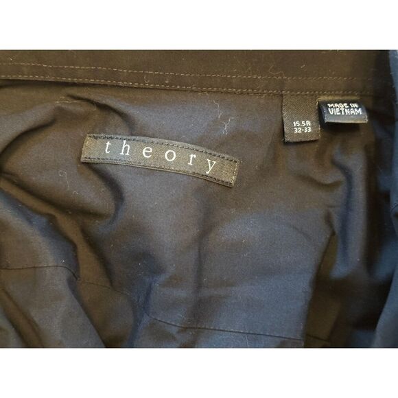 Theory Black Button Up Longsleeve Top Size M/L - Picture 4 of 4